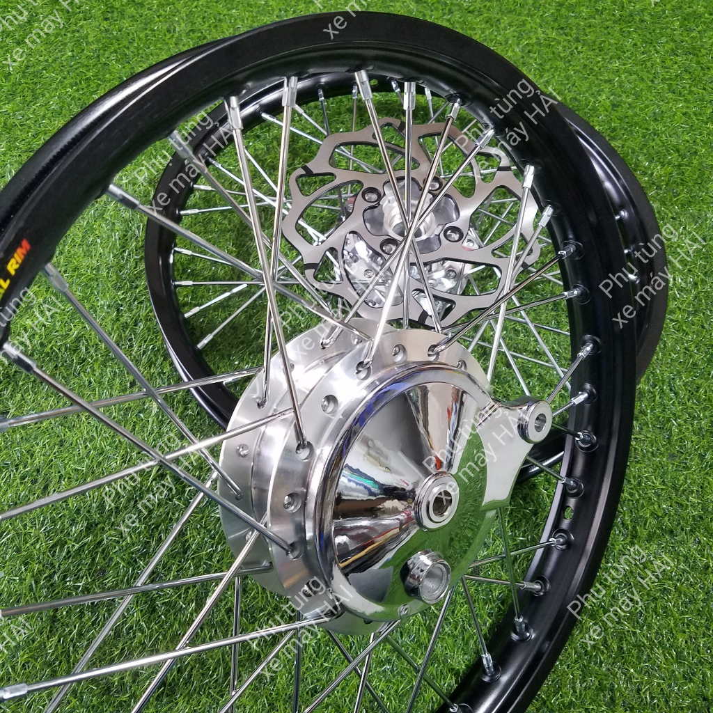 Bánh căm WAVE đùm mạ CROM căm mạ CROM niềng nhôm thái màu đen và bạc FULL má đùm sau như hình HTH1120 MSP 0164