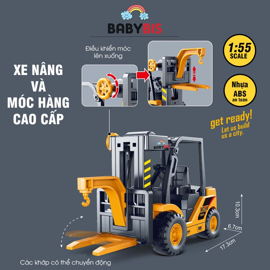 Đồ chơi xe nâng và móc hàng cao cấp 706-39 | đồ chơi trẻ em
