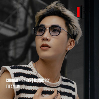 Gọng kính cận dáng vuông nam nữ CHROMEHEARTS cao cấp chất liệu titanium siêu nhẹ tròng mắt giả cận chống tia uv400