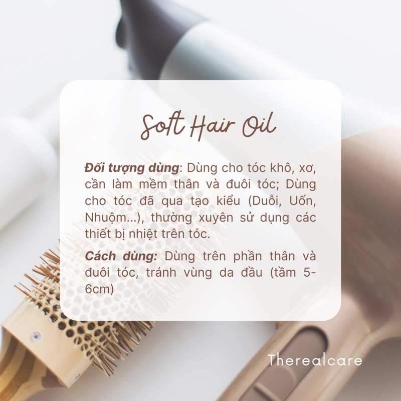 DẦU DƯỠNG MỀM TÓC KHÔNG SILICONE LƯU HƯƠNG NHẸ NHÀNG 🧡 SOFT HAIR OIL 🧡 FREESHIP
