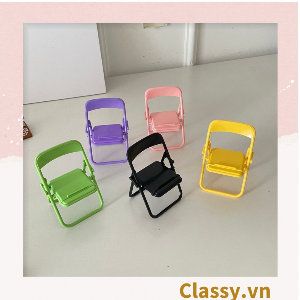 Giá đỡ điện thoại Classy hình chiếc ghế bằng nhựa chống trơn trượt, nhiều màu pastel PK1419