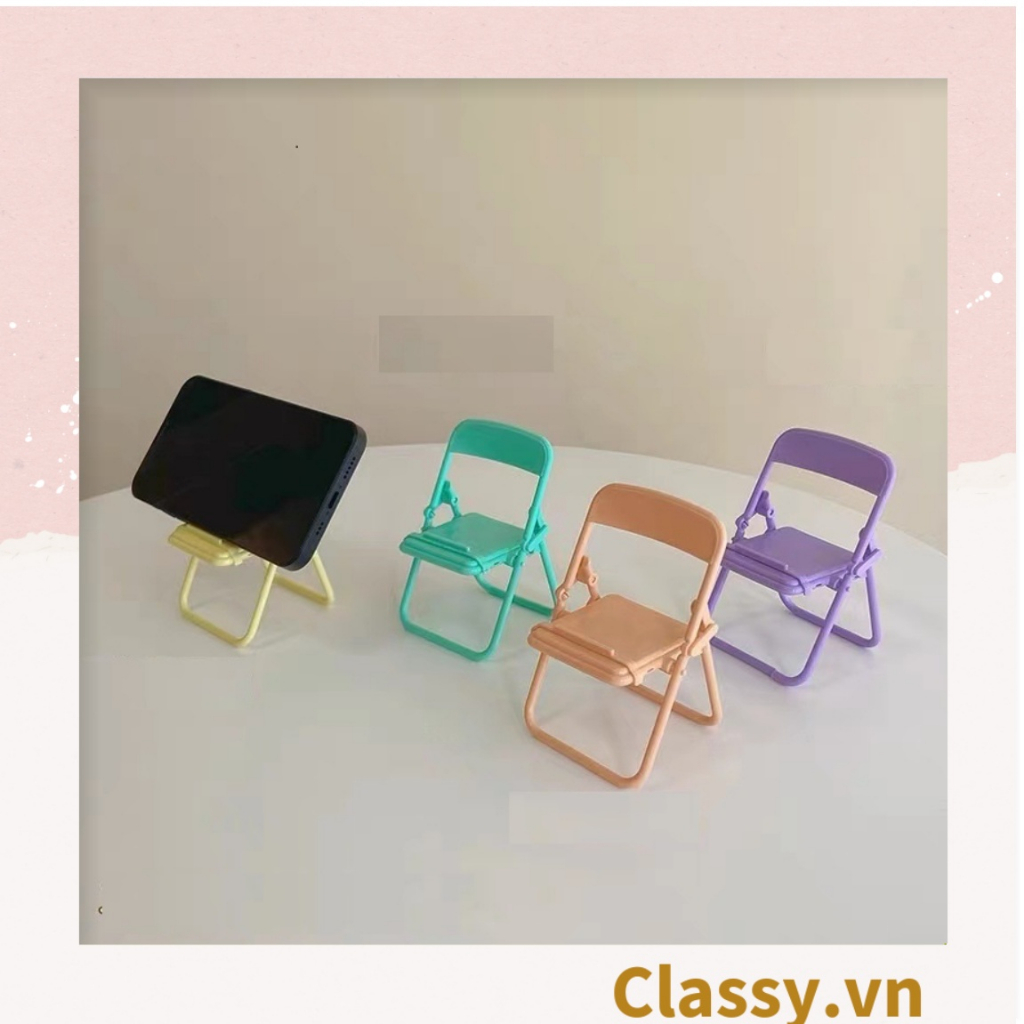 Giá đỡ điện thoại Classy hình chiếc ghế bằng nhựa chống trơn trượt, nhiều màu pastel PK1419