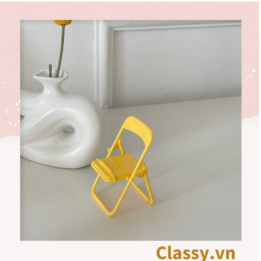 Giá đỡ điện thoại Classy hình chiếc ghế bằng nhựa chống trơn trượt, nhiều màu pastel PK1419