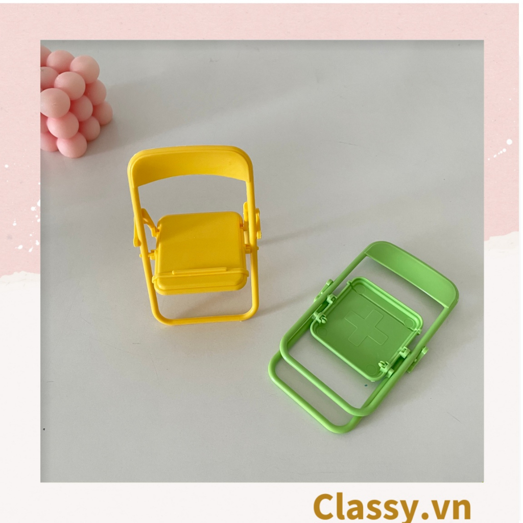 Giá đỡ điện thoại Classy hình chiếc ghế bằng nhựa chống trơn trượt, nhiều màu pastel PK1419