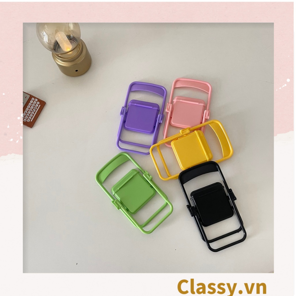 Giá đỡ điện thoại Classy hình chiếc ghế bằng nhựa chống trơn trượt, nhiều màu pastel PK1419