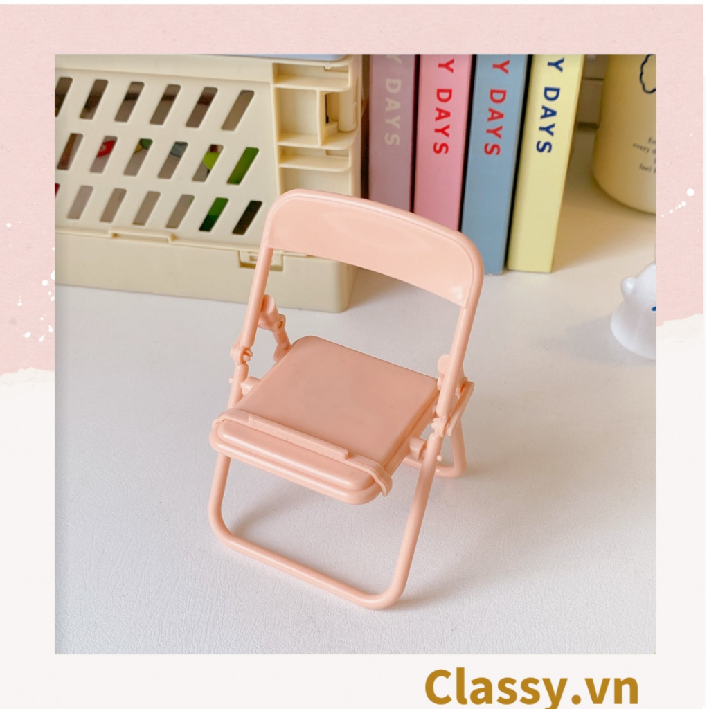 Giá đỡ điện thoại Classy hình chiếc ghế bằng nhựa chống trơn trượt, nhiều màu pastel PK1419