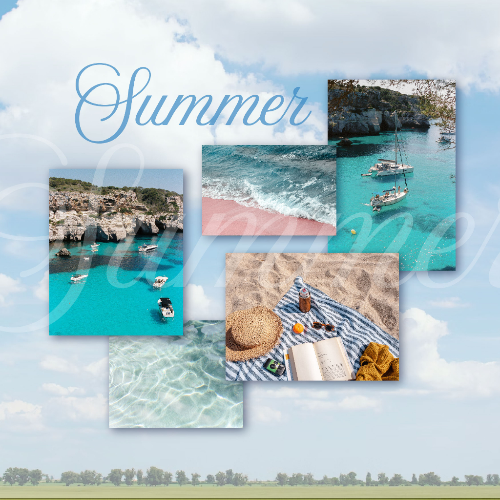 Poster postcard scenery trang trí phong cách aesthetic: Healing time