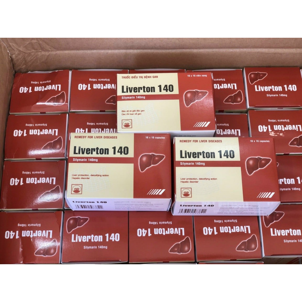 Liverton 140 Silymarin 140mg hộp 100 viên - bảo vệ gan , giảm men gan, gan nhiễm mỡ