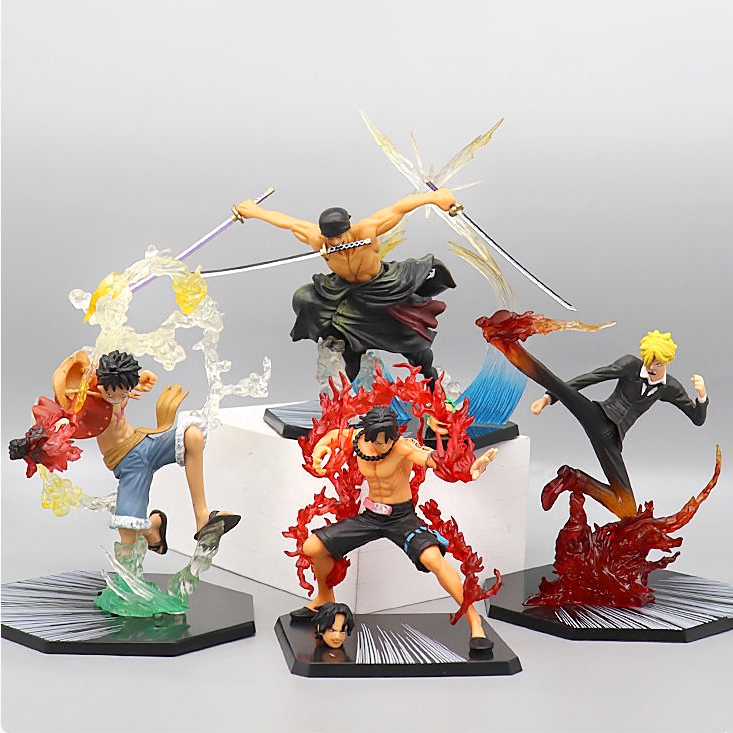 Mô hình One Piece Luffy , Zoro , Ace , Sanji cao 10-15cm hàng đẹp rẻ đế không có chữ no box Figure One Piece - Shin Case