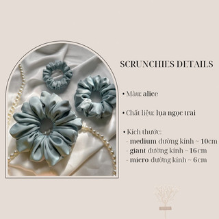 Scrunchies LACIBEL, cột tóc vải lụa handmade 100%