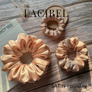 Scrunchies LACIBEL lụa satin, buộc tóc vải handmade