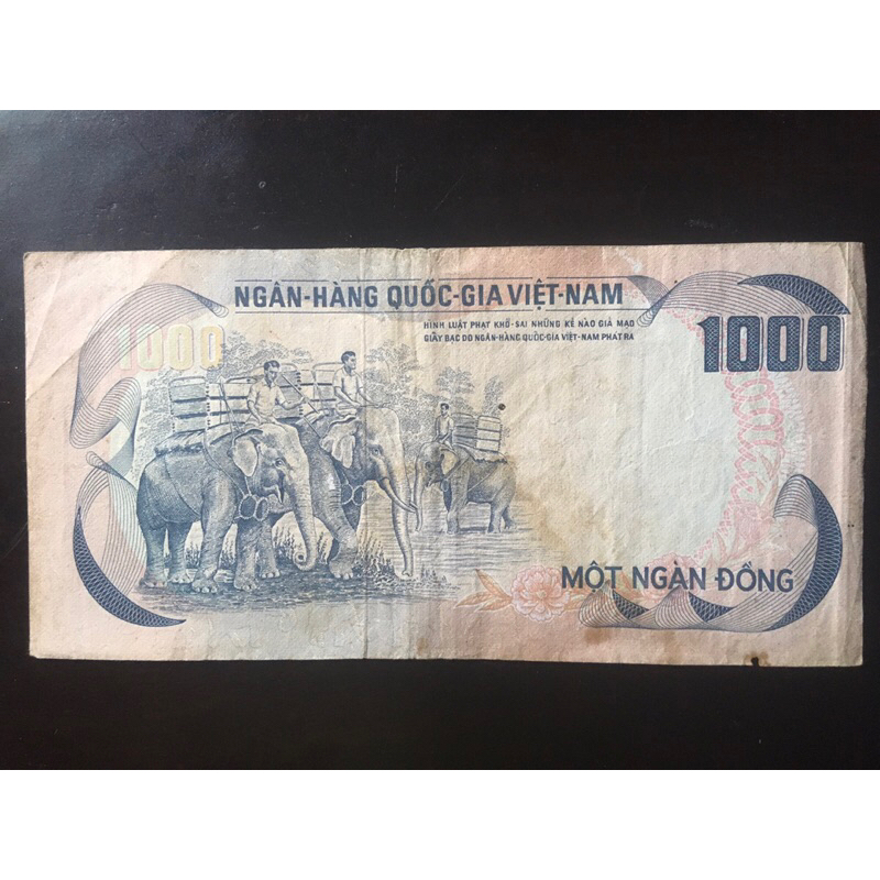 Tờ sưu tầm 1000đ Con voi 1972