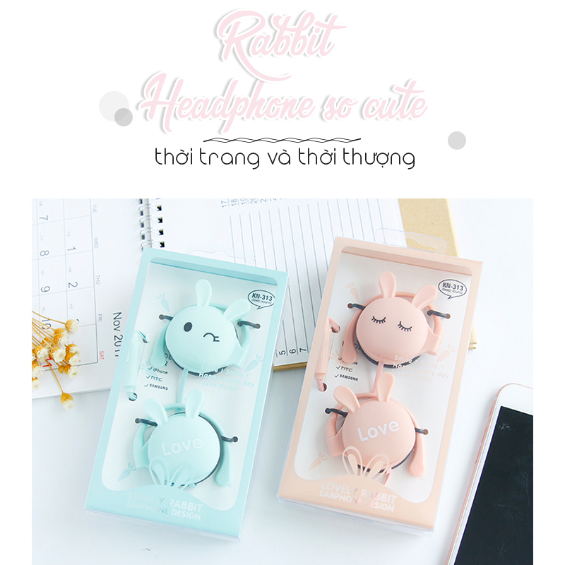 Tai nghe có dây tai nghe đeo vành tai thỏ cute tai nghe có mic học online chơi game headphone cực êm tai đeo thoải mãi