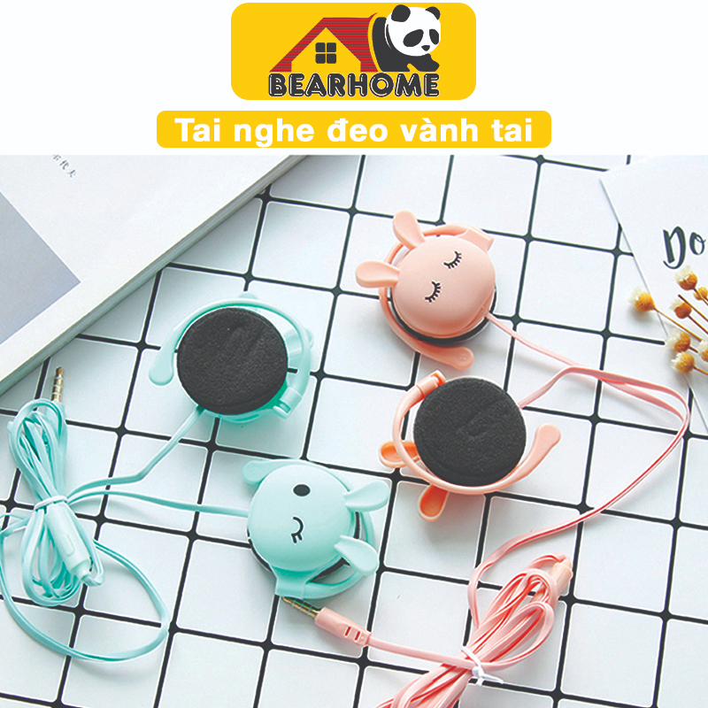 Tai nghe có dây tai nghe đeo vành tai thỏ có mic học online cute đệm tai êm ái đeo dễ dàng thoải mái headphone