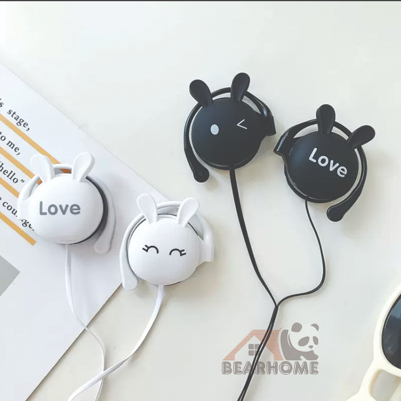 Tai nghe có dây tai nghe đeo vành tai thỏ có mic học online cute đệm tai êm ái đeo dễ dàng thoải mái headphone