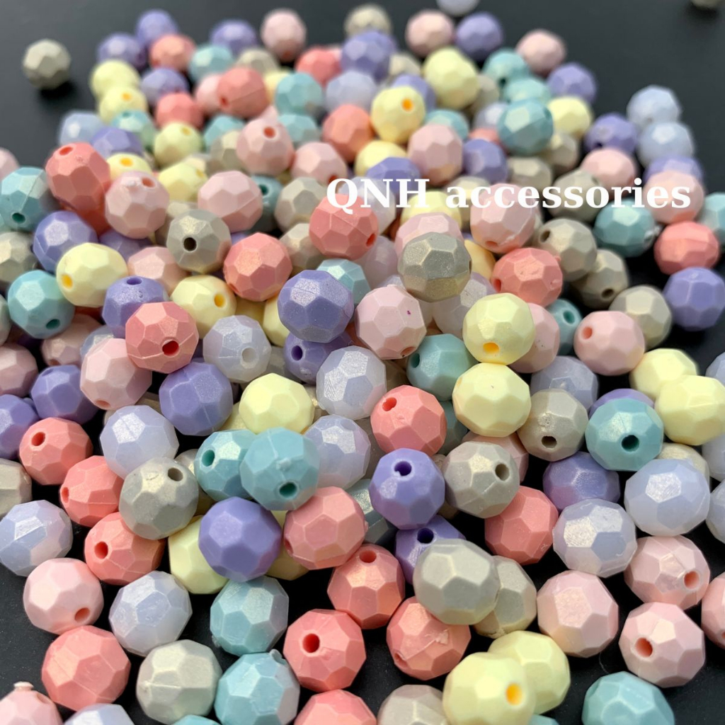 10g Hạt nhựa màu macaron làm vòng tay, vòng cổ handmade