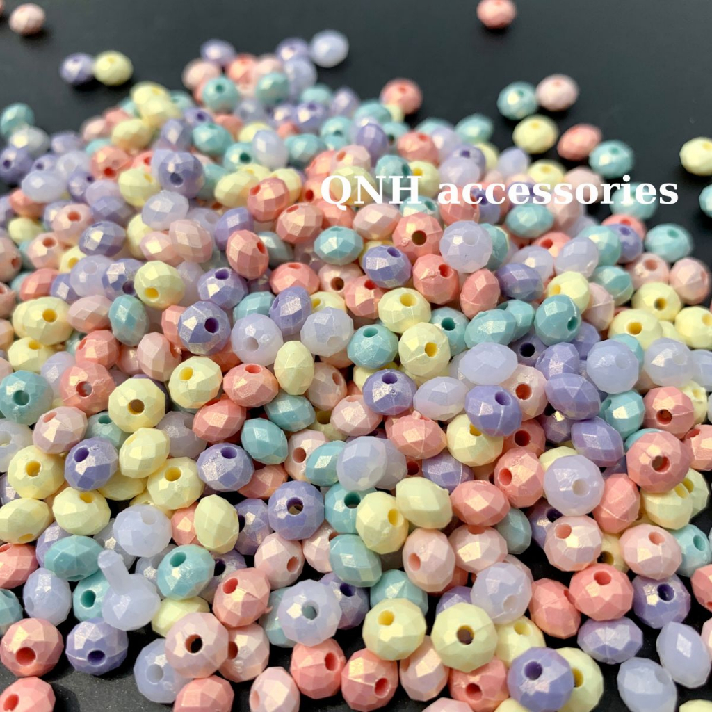 10g Hạt nhựa màu macaron làm vòng tay, vòng cổ handmade