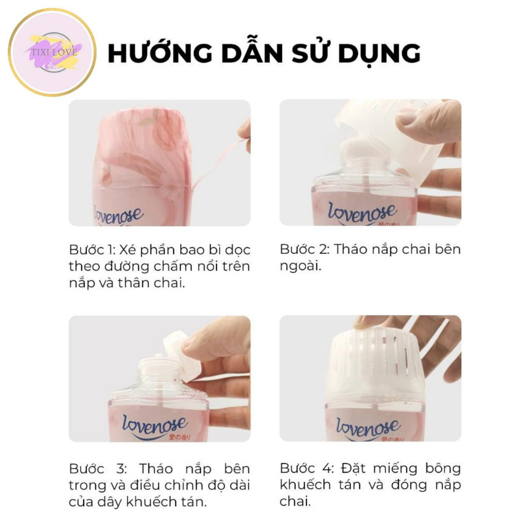 Lọ tỏa hương lovenose dung tích 250ml hương thơm hoa quả tự nhiên tươi mát không gian sống thơm lâu 60 ngày