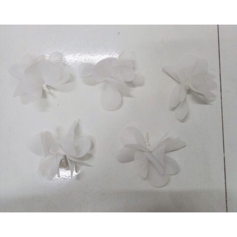 Set 5 hoa đính ngọc trắng trí áo dài váy cưới lúp cưới