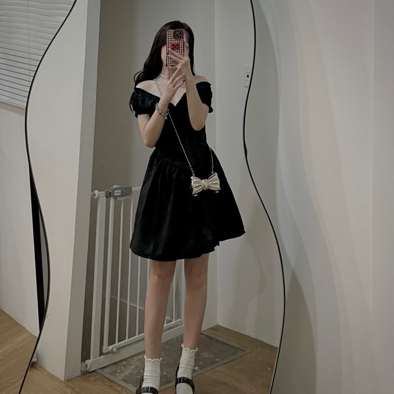 VÁY THÔ TAY NHÚN CHIẾT EO 2 LOẠI DÁNG NGẮN-DÀI