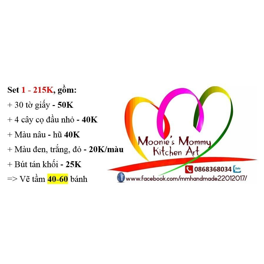 Set Dụng Cụ Vẽ Bánh Rau Câu