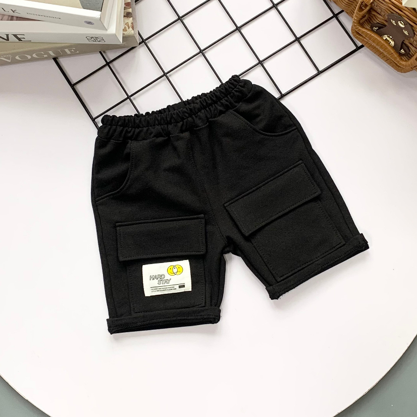 Quần short thun cotton giả jean cho bé trai từ 8-37kg