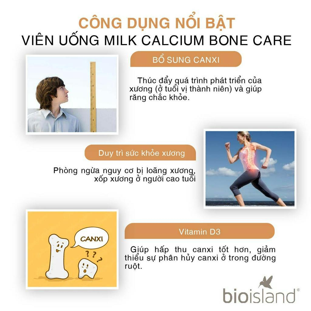 Canxi hữu cơ cho bà bầu Bio Island Milk Calcium Bone Care thúc đẩy quá trình phát triển của xương răng chắc khỏe