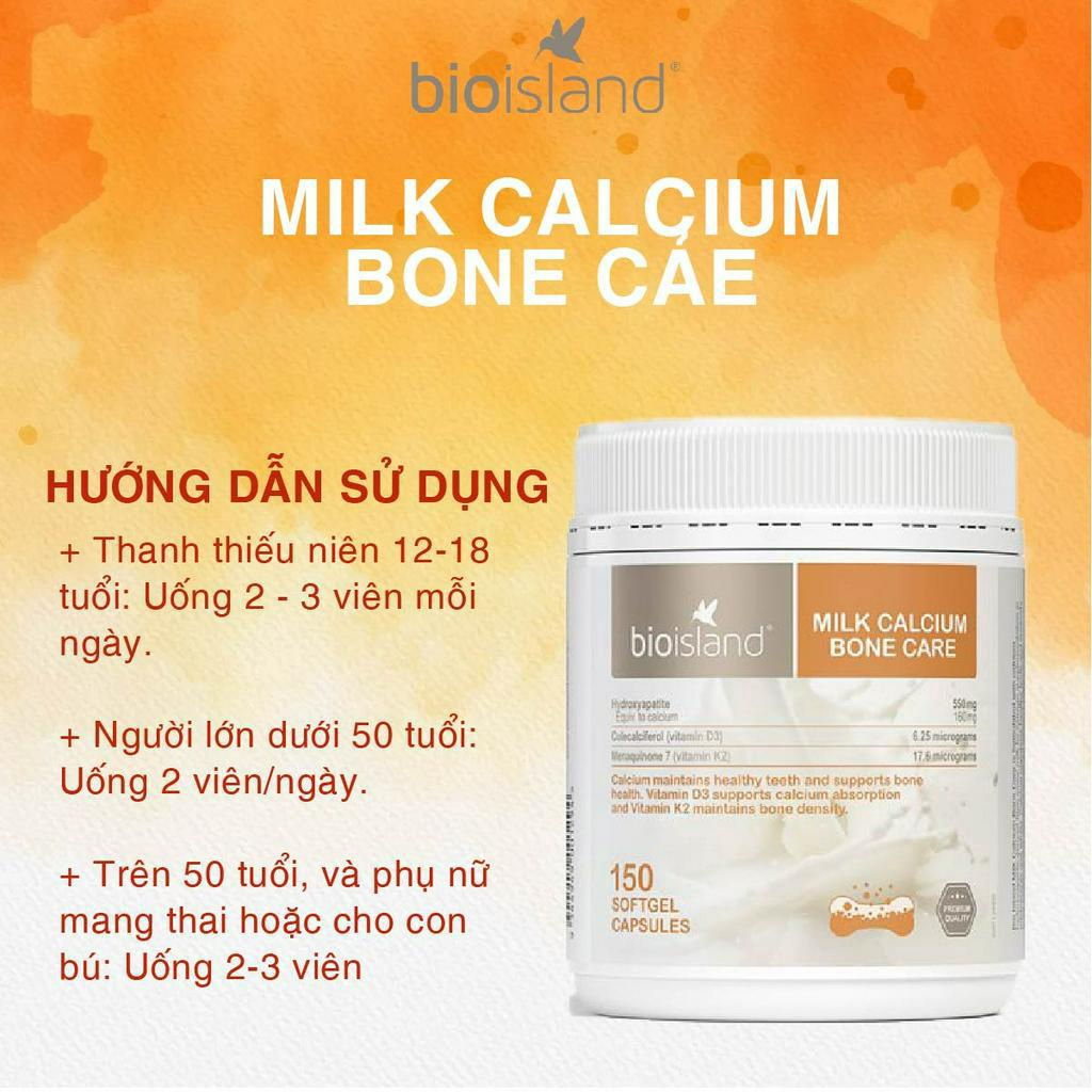 Canxi hữu cơ cho bà bầu Bio Island Milk Calcium Bone Care thúc đẩy quá trình phát triển của xương răng chắc khỏe