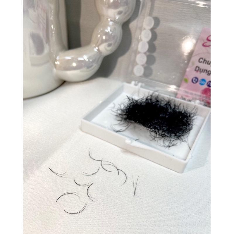 Mi fan 2D độ cong C-D, hộp 1000 fan chân keo nhỏ dễ bám mi🥰 -DỤNG CỤ NAIL MI BÌNH DƯƠNG