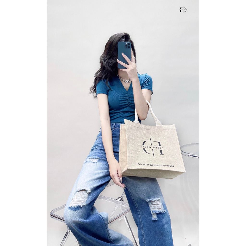 Áo croptop nữ Delys AC243 nhiều màu phối rúm ngực ôm body hack dáng