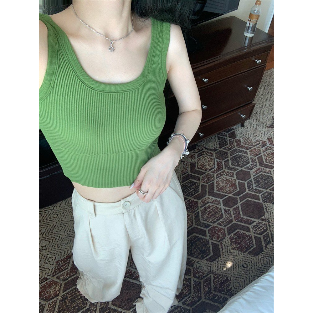 Áo tanktop cổ U sẵn mút