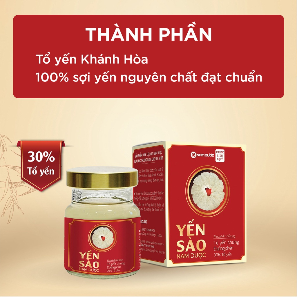 Tổ yến chưng sẵn Combo 50 hũ Yến sào Nam Dược - tổ yến chưng đường phèn, bồi bổ sức khỏe, tăng sức đề kháng