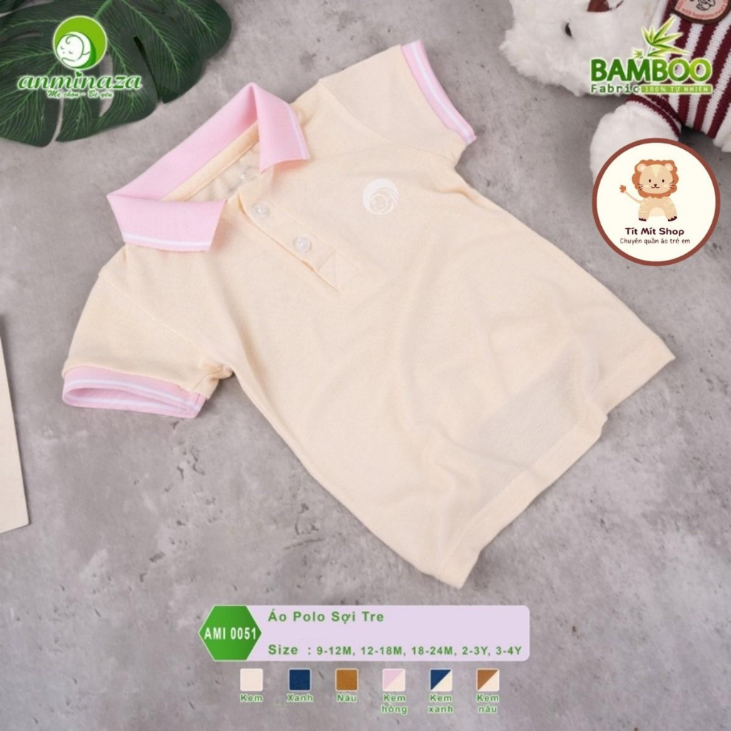 Áo Polo Cộc Tay Chất Liệu Sợi Tre Cho Bé Siêu Mềm Mịn, Thấp Hút Mồ Hôi Tốt