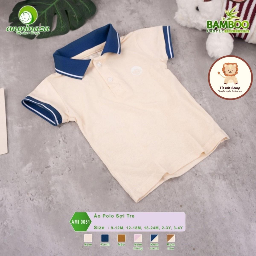 Áo Polo Cộc Tay Chất Liệu Sợi Tre Cho Bé Siêu Mềm Mịn, Thấp Hút Mồ Hôi Tốt