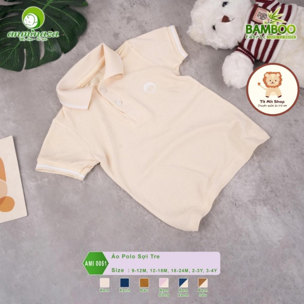 Áo Polo Cộc Tay Chất Liệu Sợi Tre Cho Bé Siêu Mềm Mịn, Thấp Hút Mồ Hôi Tốt