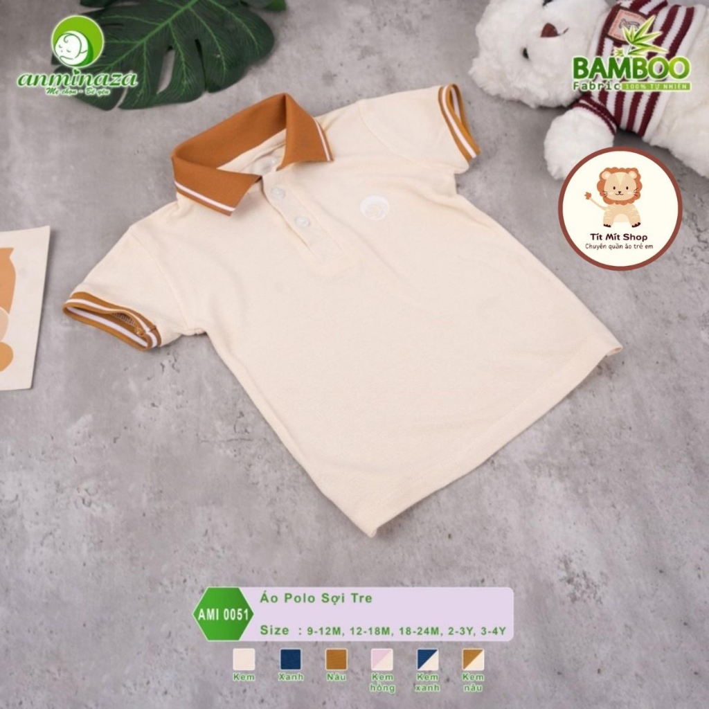 Áo Polo Cộc Tay Chất Liệu Sợi Tre Cho Bé Siêu Mềm Mịn, Thấp Hút Mồ Hôi Tốt