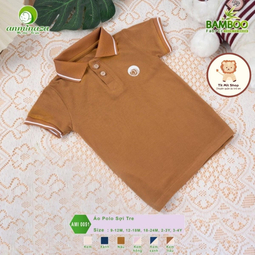 Áo Polo Cộc Tay Chất Liệu Sợi Tre Cho Bé Siêu Mềm Mịn, Thấp Hút Mồ Hôi Tốt