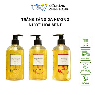 Sữa tắm trắng da ,sữa tắm nước hoa MINE chứa hạt  nhũ vàng giúp da trắng sáng, mịn màng ,lưu hương thơm lâu 500ml