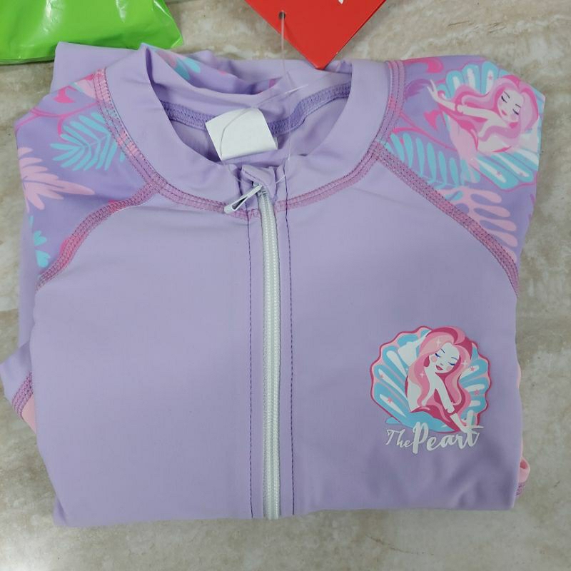 Đồ bơi liền thân tay dài quần dài bé gái YY2266 họa tiết nàng tiên , màu sắc ngọt ngào cho bé hàng hiệu Yuke