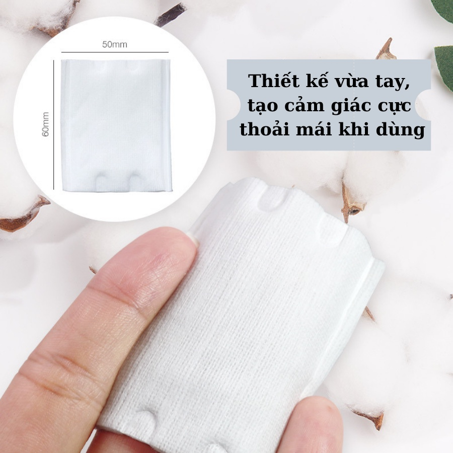 Bông Tẩy Trang 222 Miếng, Bông Tẩy Trang 3 Lớp Cotton Pads Sợi Bông Tự Nhiên Mềm Mịn Thấm Hút Tốt An Toàn Cho Da