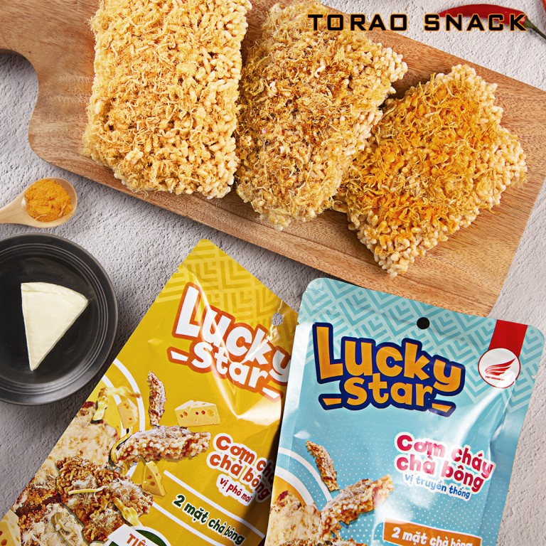Cơm cháy chà bông truyền thống Lucky Star gói lớn 150g thơm ngon, đồ ăn vặt healthy Việt Nam