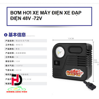 [FREESHIP EXTRA] BƠM HƠI MINI XE MÁY ĐIỆN 48V - 72V