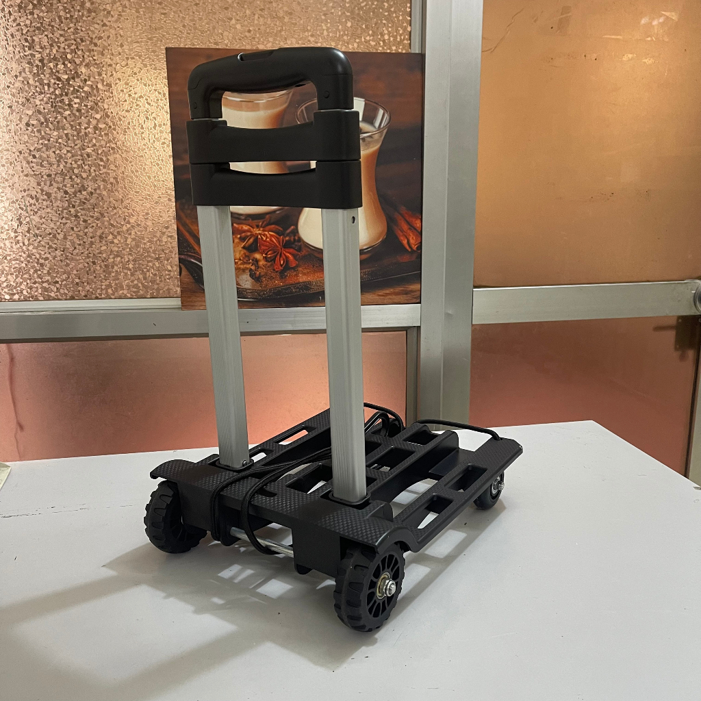 Xe Kéo 4 Bánh Gấp Gọn - Xe Đẩy Đi Siêu Thị, Du Lịch, Chở Bình Nước Tải Trọng 45kg