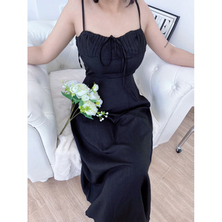 Đầm 2dây thắt nơ vai H180 ( có bigsize )