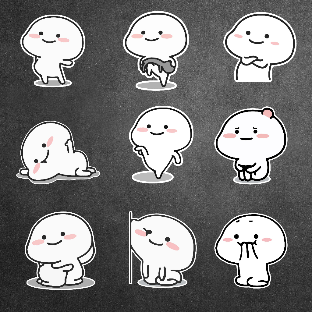 Sticker Cute Meme chống nước dán laptop, điện thoại, đàn guitar, mũ bảo hiểm, vali