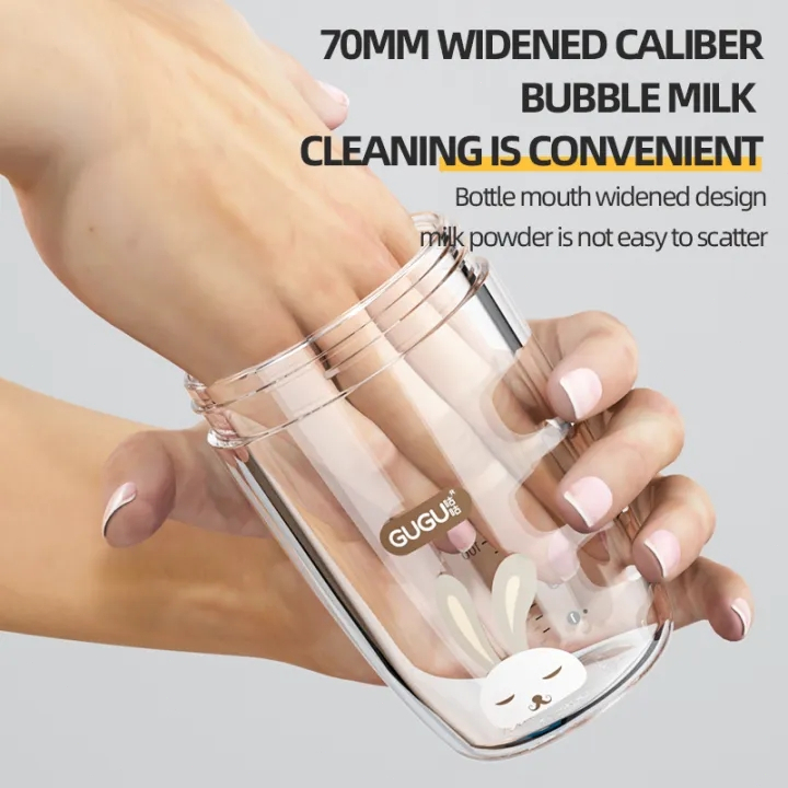 GUGU Em bé Tritan cho bú bình với tay cầm, bình sữa rộng cho em bé từ 0 tháng +,180ml/240ml