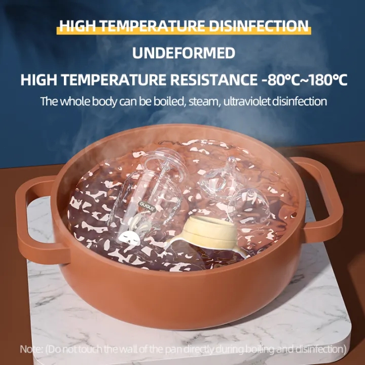 GUGU Em bé Tritan cho bú bình với tay cầm, bình sữa rộng cho em bé từ 0 tháng +,180ml/240ml