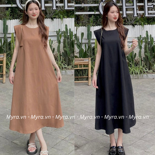 Đầm xuông tay hến dáng dài myra - Vay272