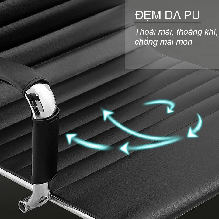 Ghế giám đốc cao cấp đệm da lưng cao nâng hạ ngả lưng thông minh - Ghế xoay văn phòng ngồi làm việc, chơi game decor đẹp