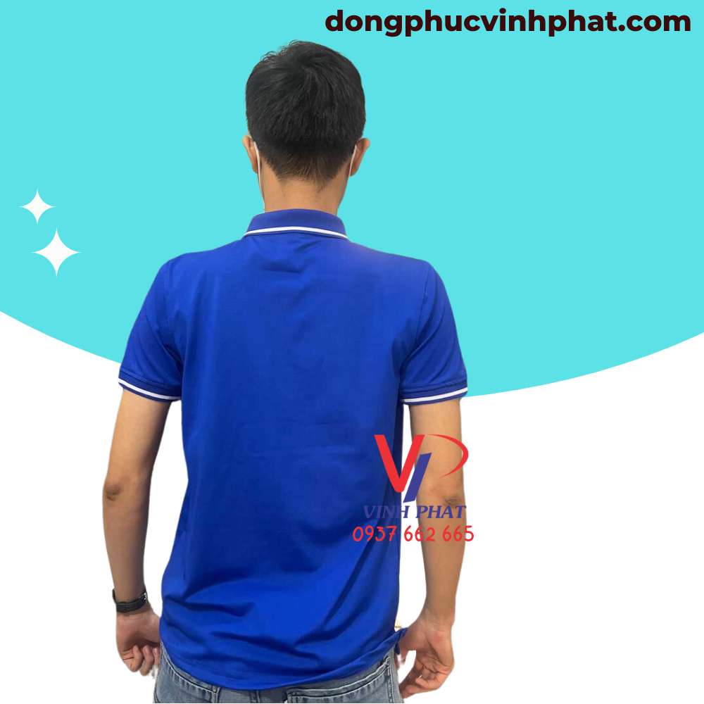 Áo Thun Polo Có Cổ Nam Màu Xanh Bích Phối Viền Trắng Vải Cá Sấu Co Giãn 4 Chiều Thoáng Mát - Hình Thật